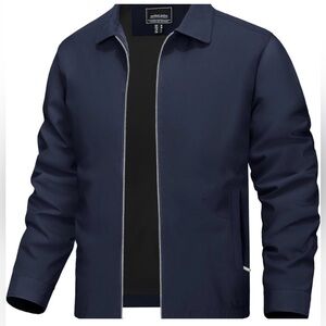 Lightweight Navy Zip Shirt Jacket